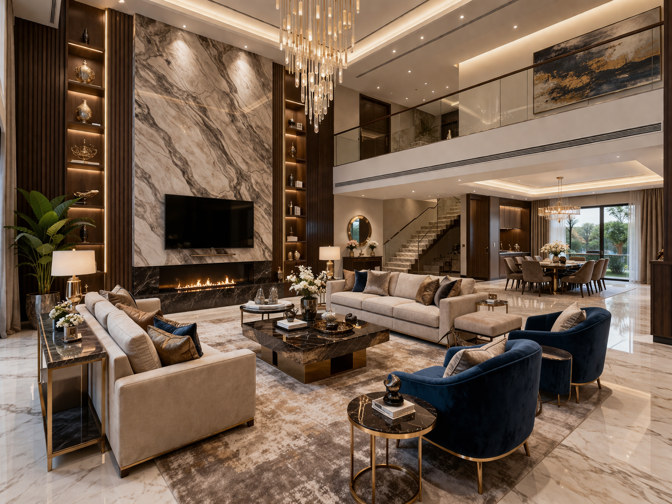 Luxury living room design in Hyderabad